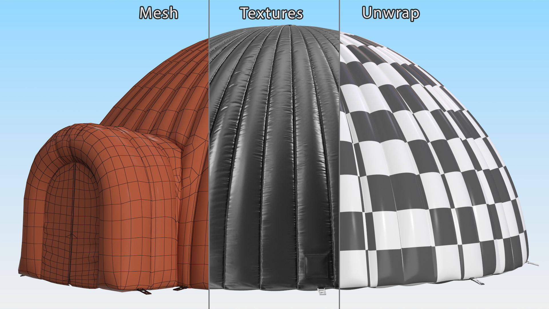 Durable Igloo Dome Tent Black 3D model