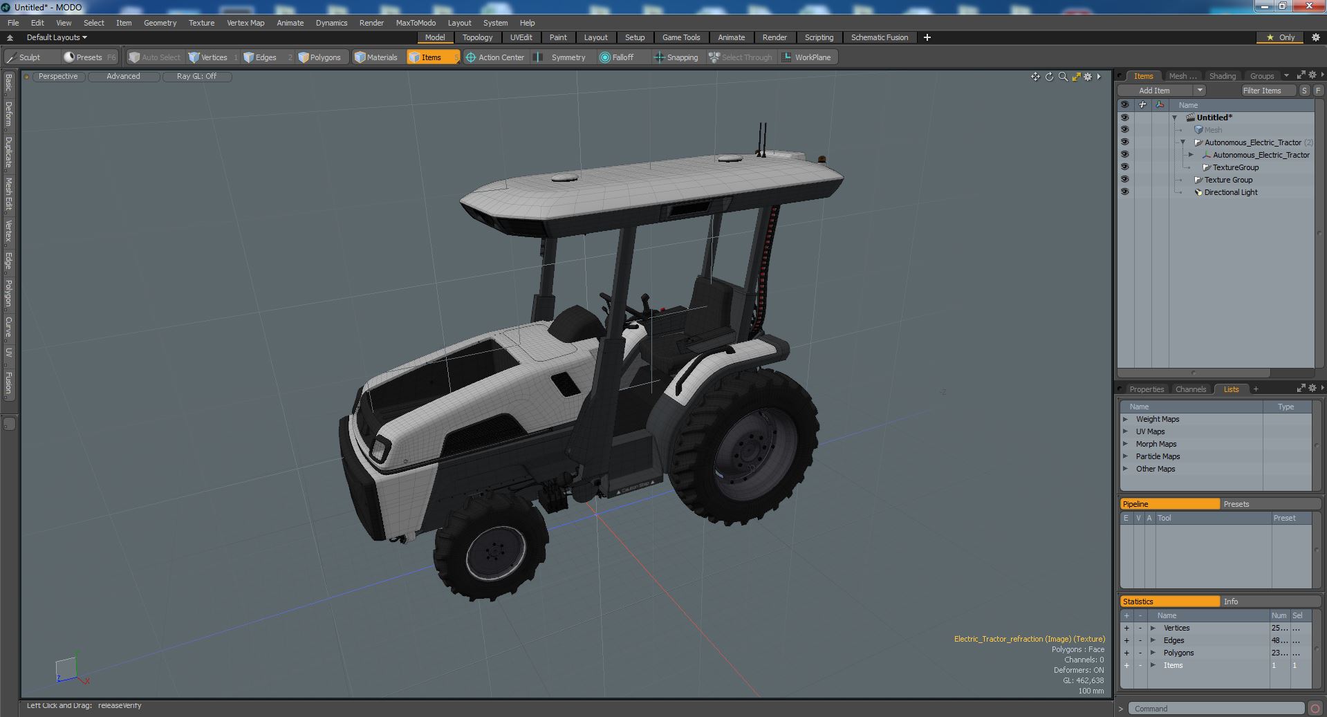 Autonomous Electric Tractor 3D