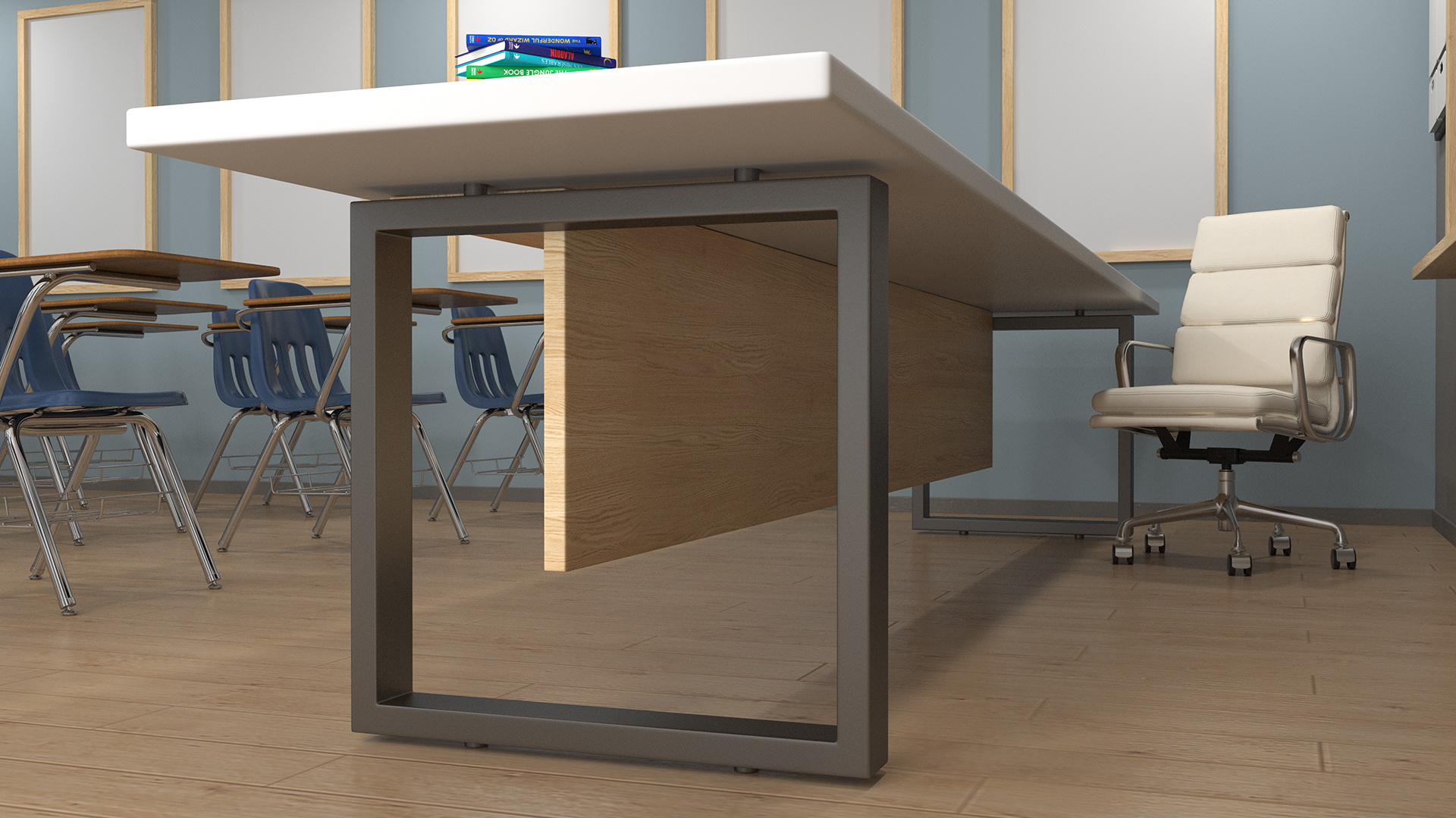 Classroom Interior with Furniture Light 3D model