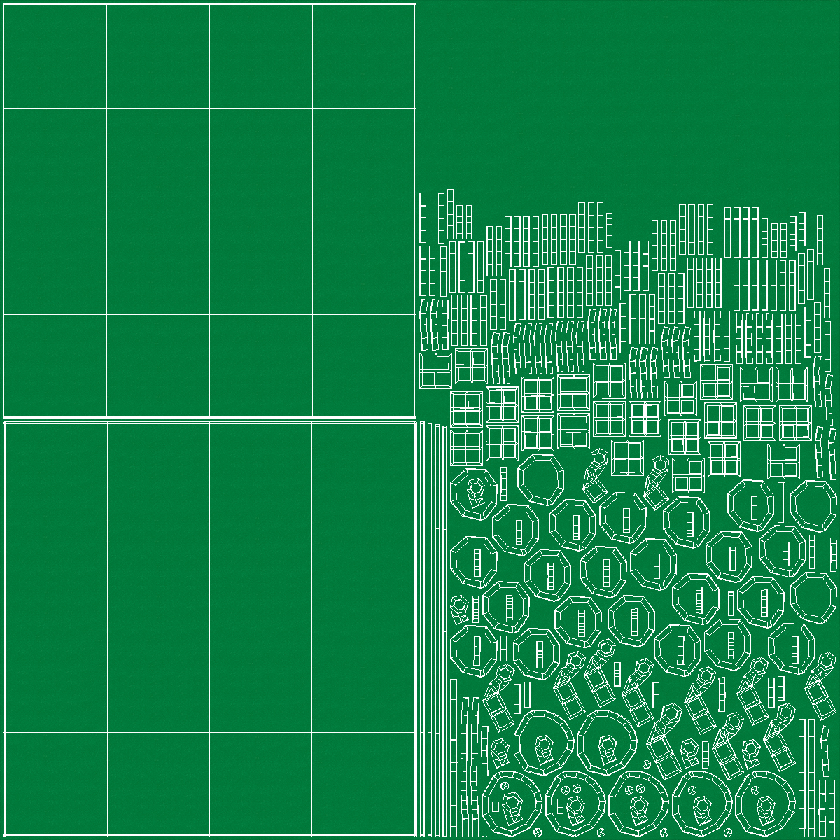 3D Connectable Floor Mat Piece Green model
