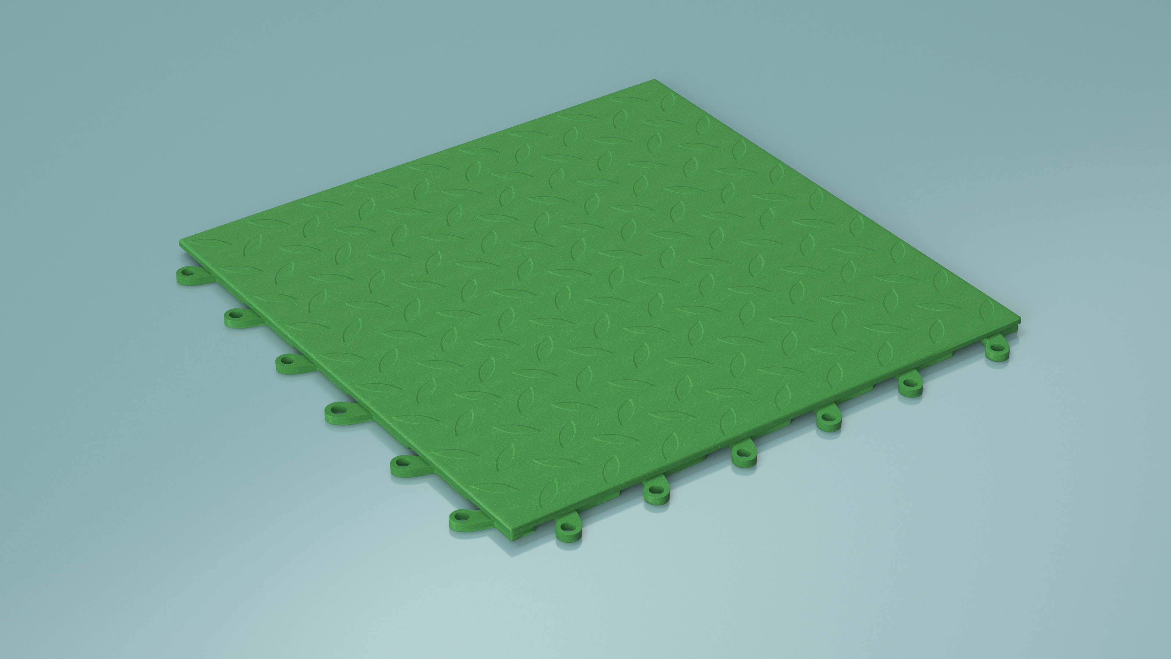 3D Connectable Floor Mat Piece Green model