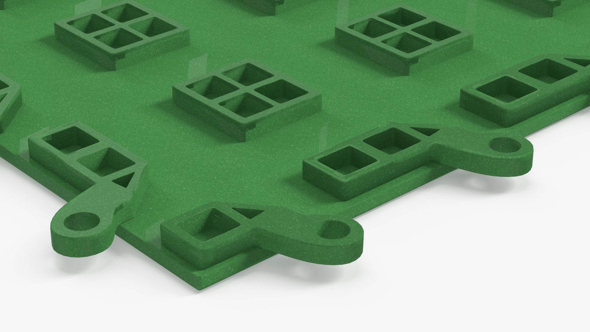 3D Connectable Floor Mat Piece Green model