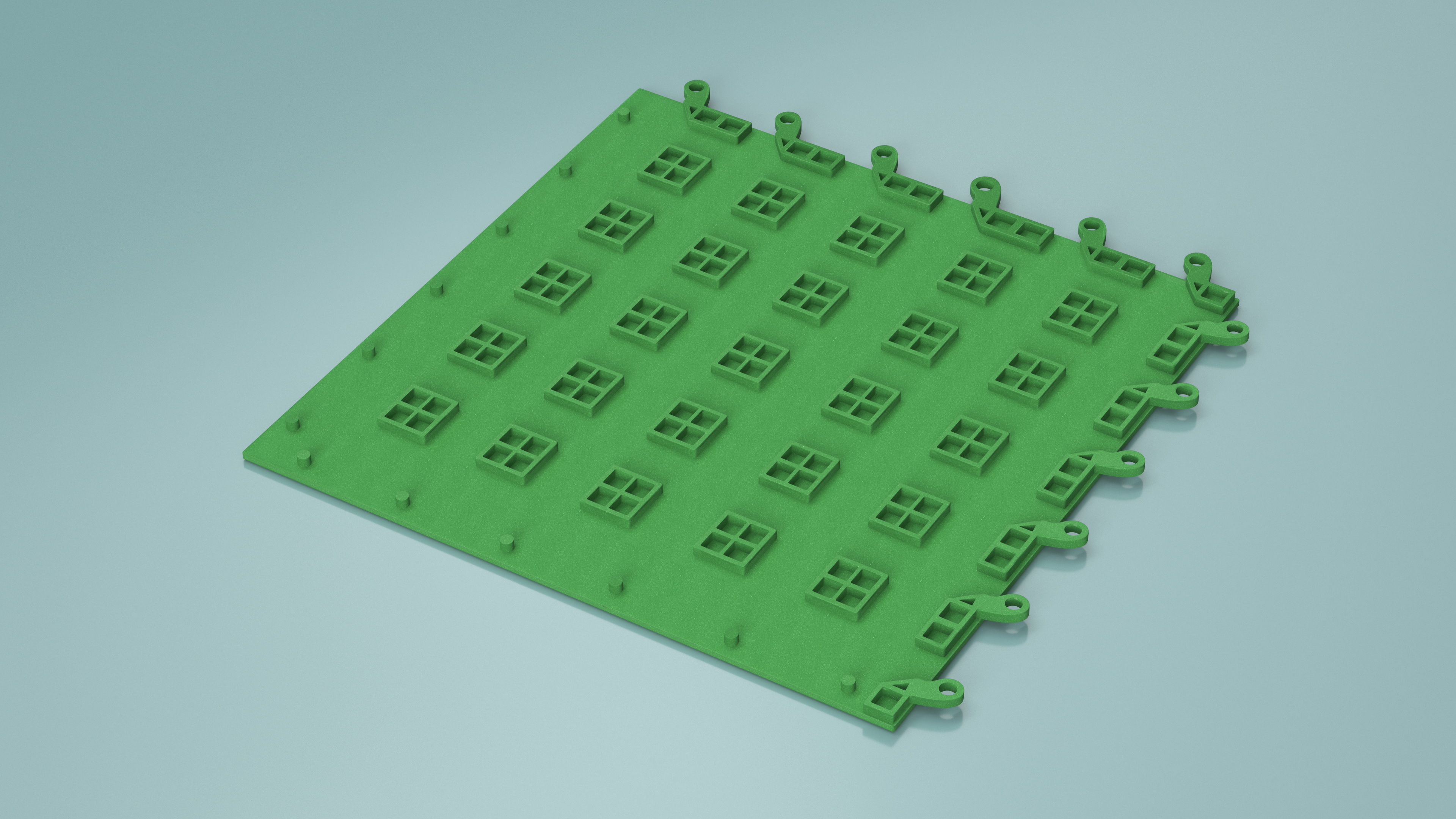 3D Connectable Floor Mat Piece Green model