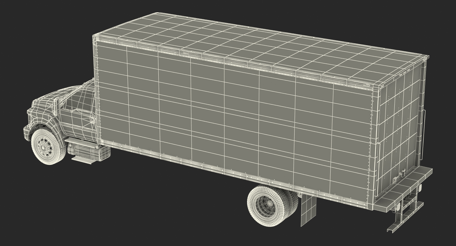 3D Box Truck Generic Simple Interior model