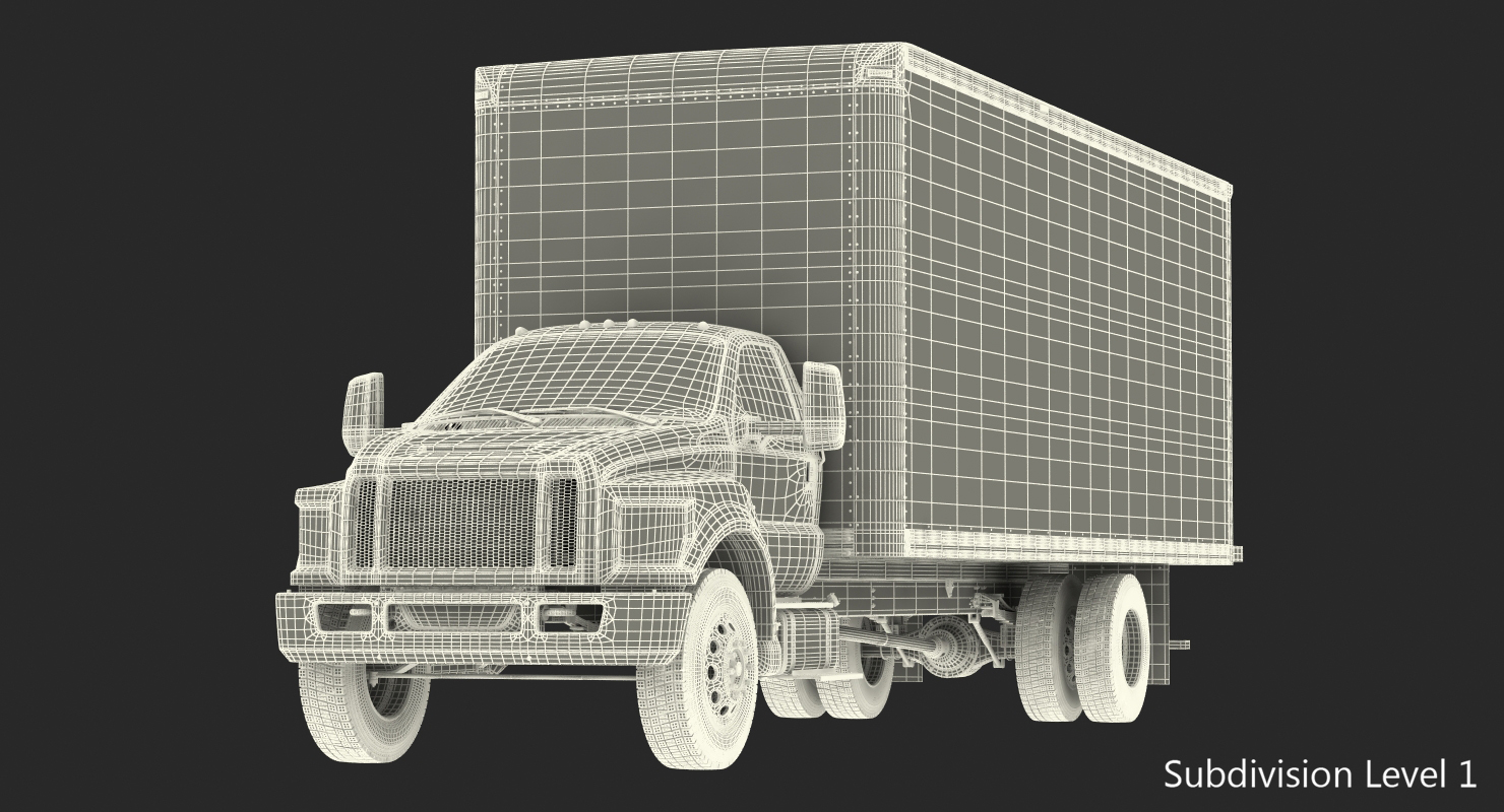 3D Box Truck Generic Simple Interior model