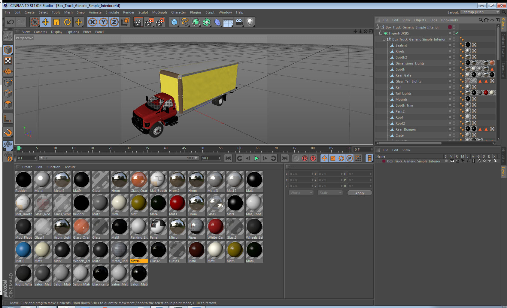 3D Box Truck Generic Simple Interior model