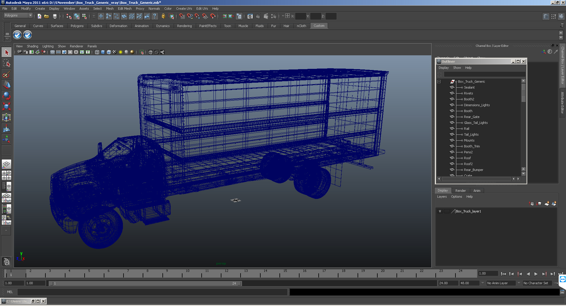 3D Box Truck Generic Simple Interior model