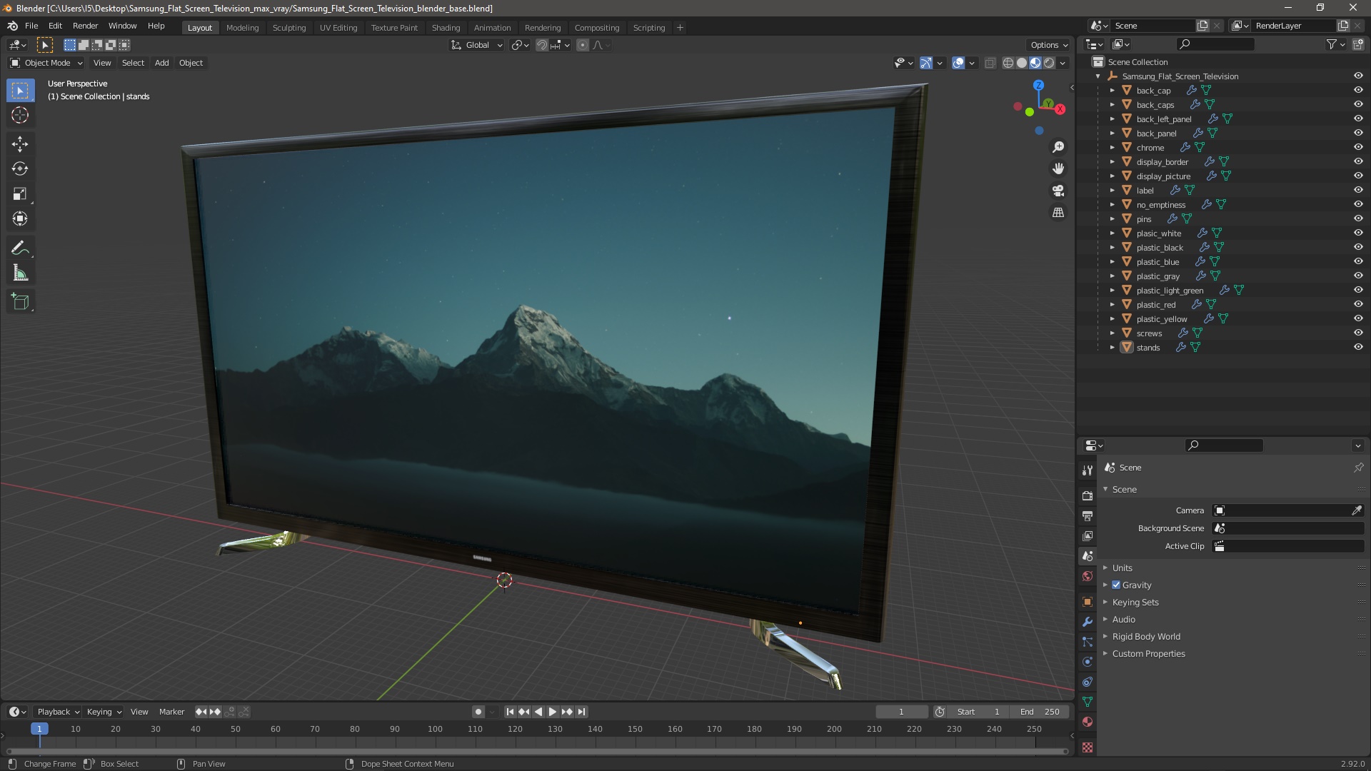 3D model Samsung Flat Screen Television