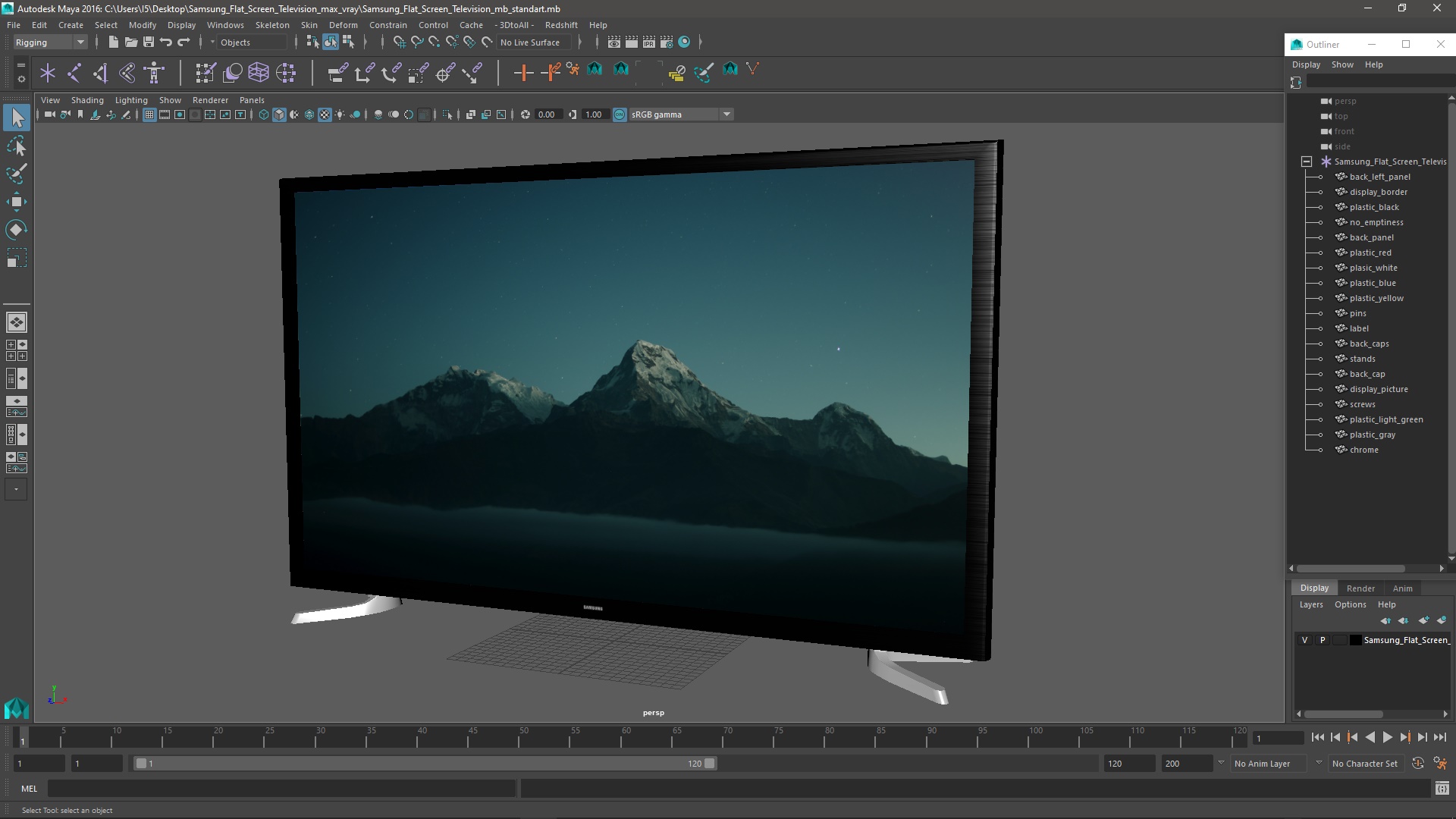 3D model Samsung Flat Screen Television