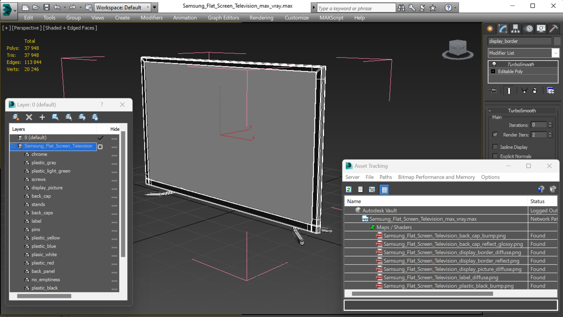 3D model Samsung Flat Screen Television