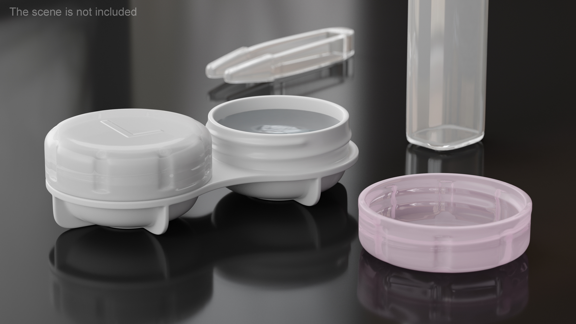 Contact Lens Case Pink 3D