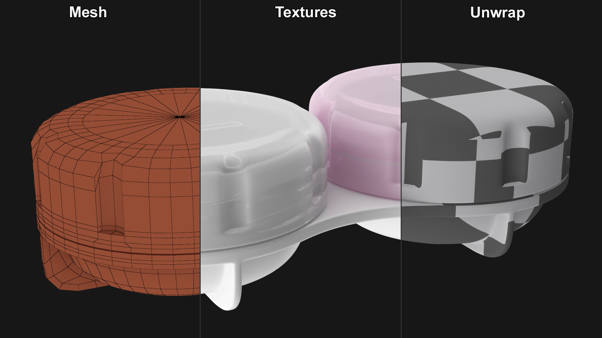Contact Lens Case Pink 3D