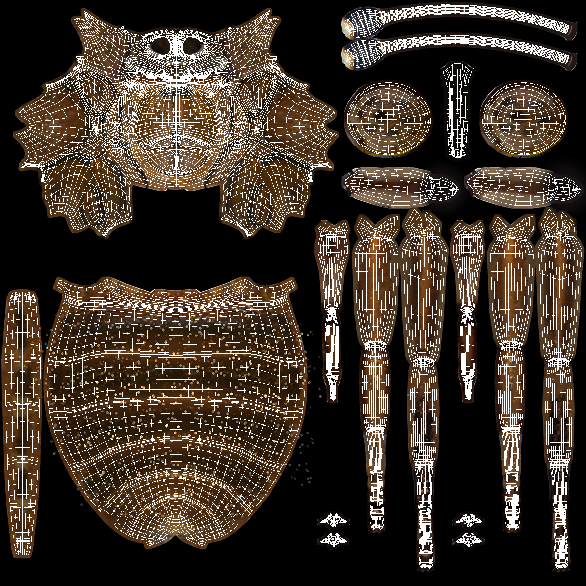3D model Aglais io Butterfly with Fur Rigged