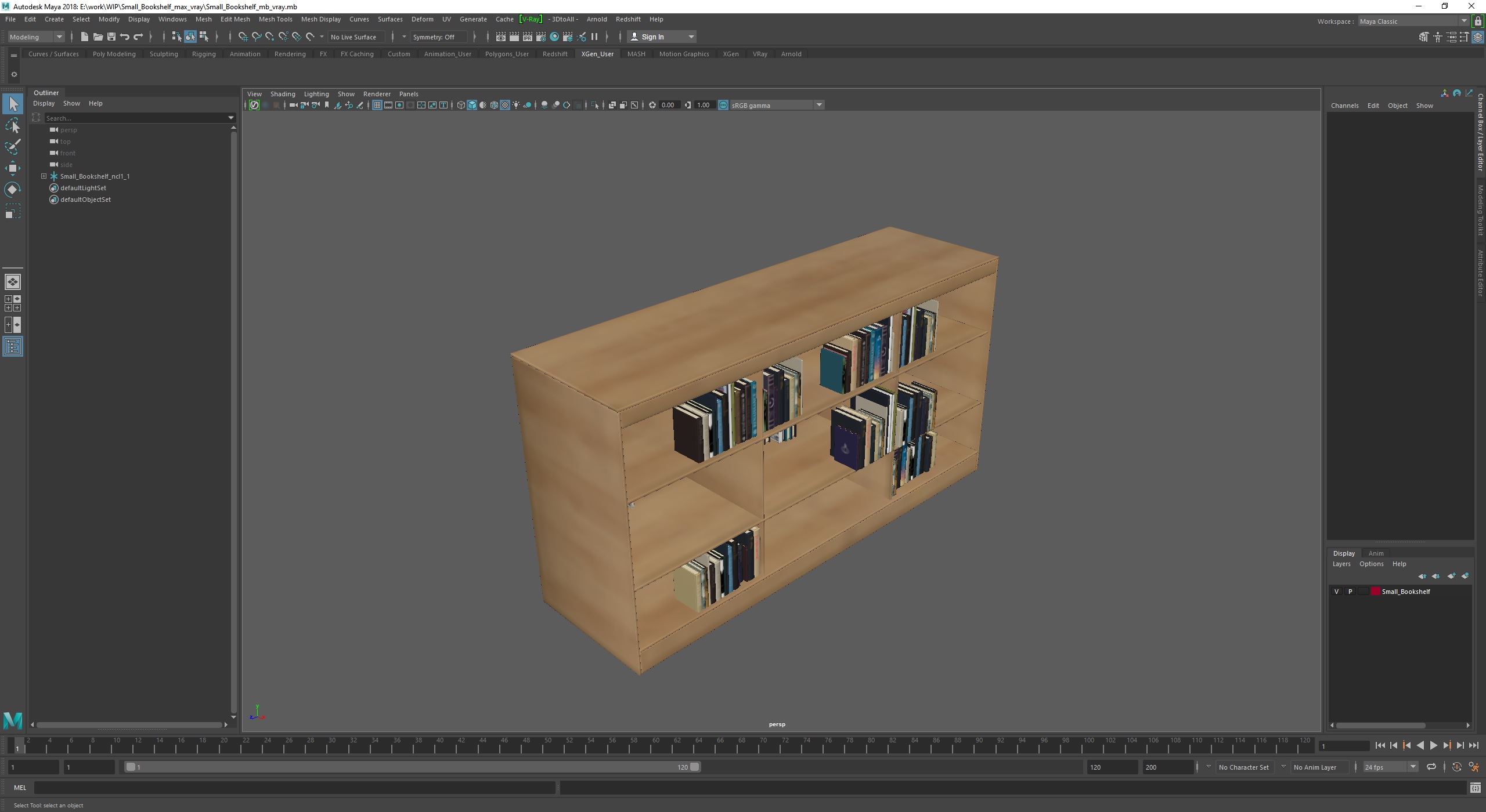 3D model Small Bookshelf
