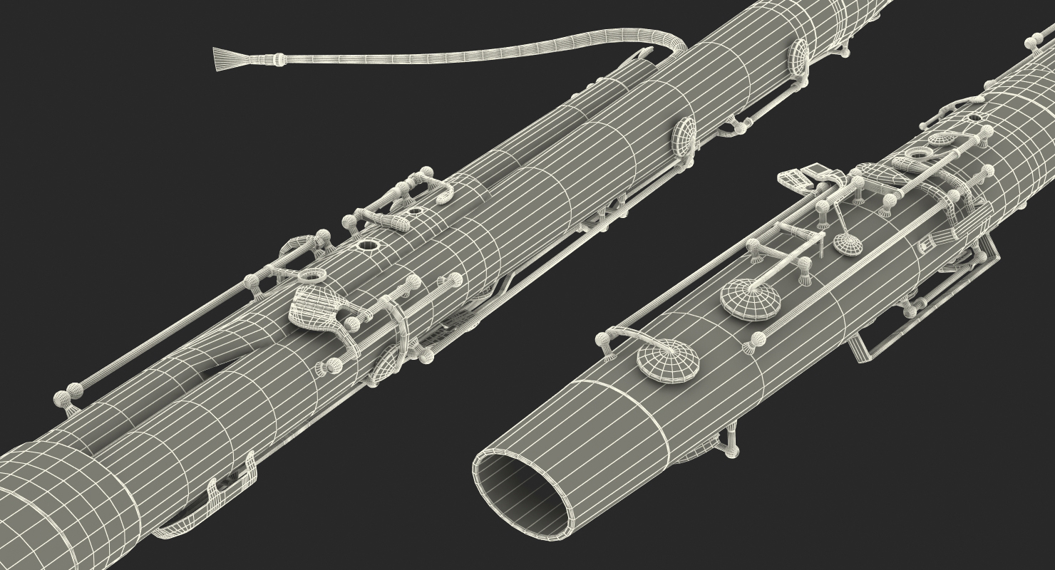 3D Bassoon Musical Instrument