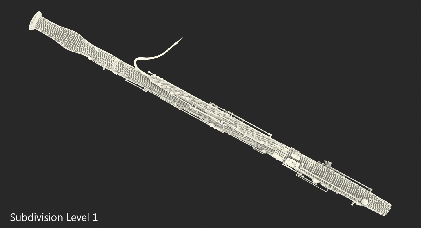 3D Bassoon Musical Instrument