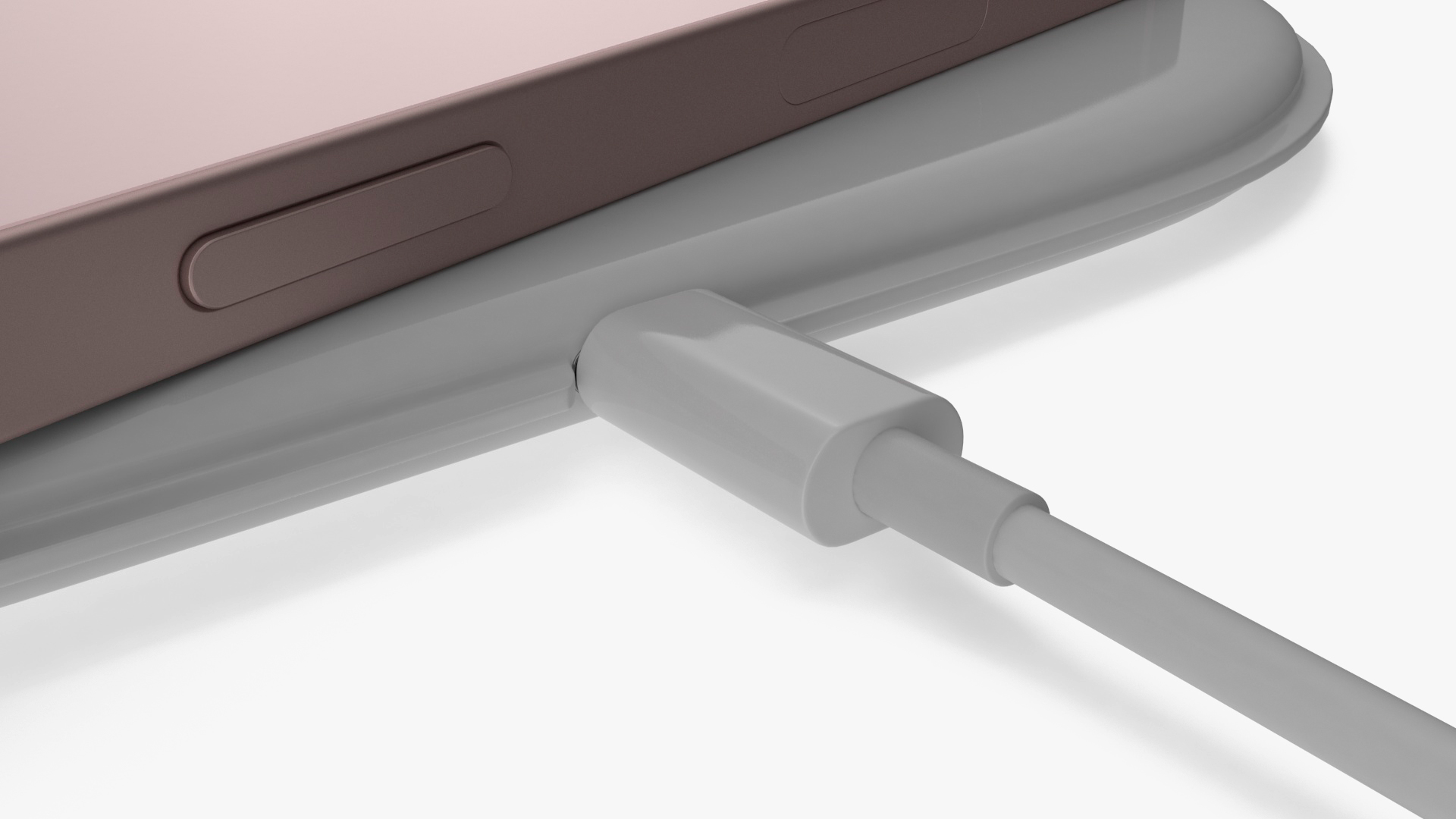 Wireless Charger Apple AirPower with Pink Apple iPhone 13 3D