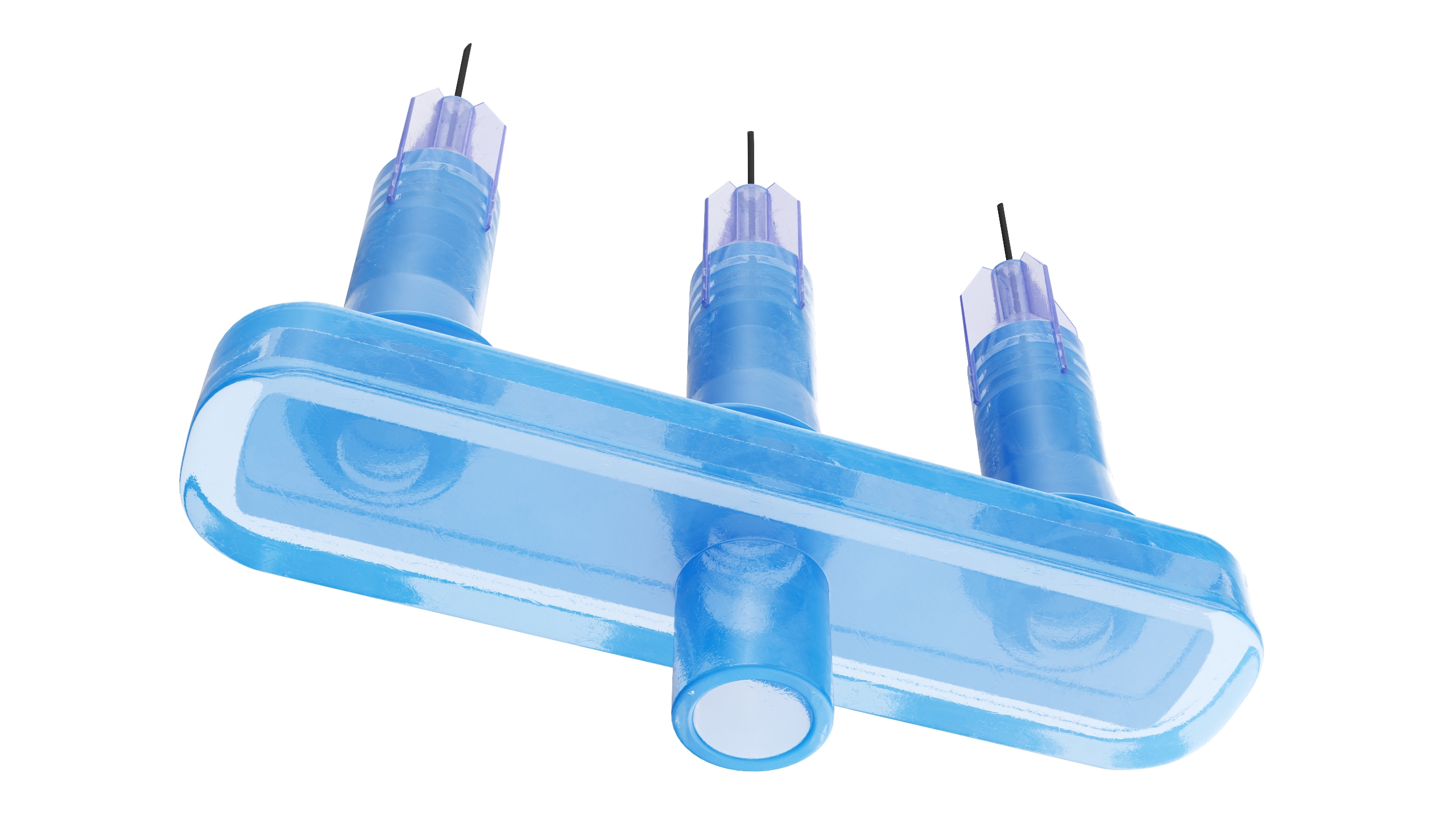 3D Multi Injector 3 Needles Straight Blue model