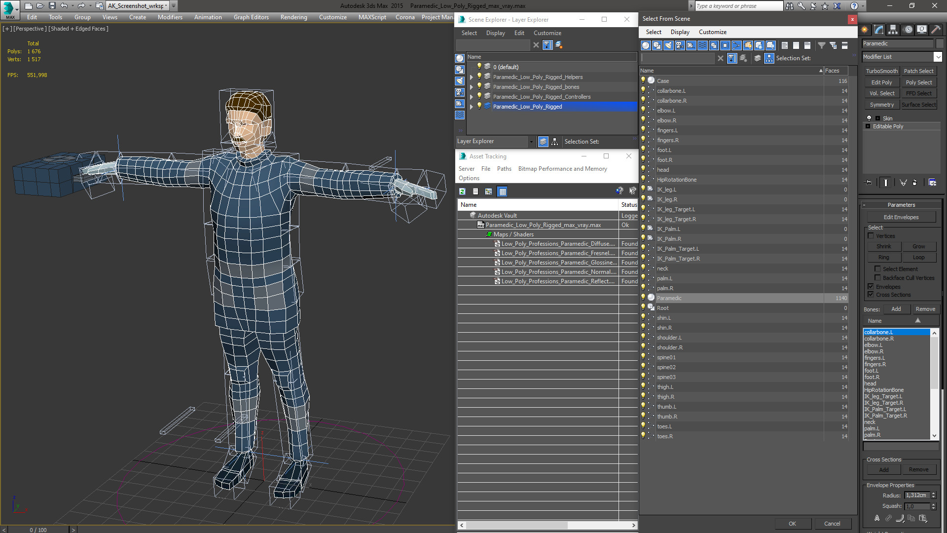 3D model Paramedic Low Poly Rigged