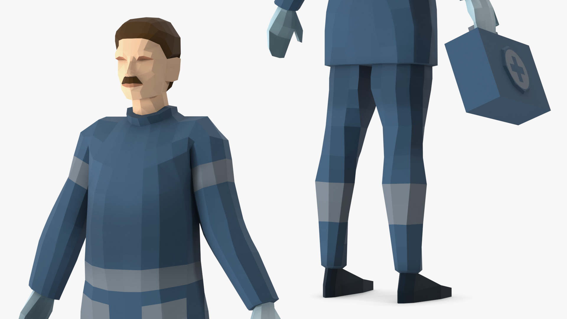3D model Paramedic Low Poly Rigged