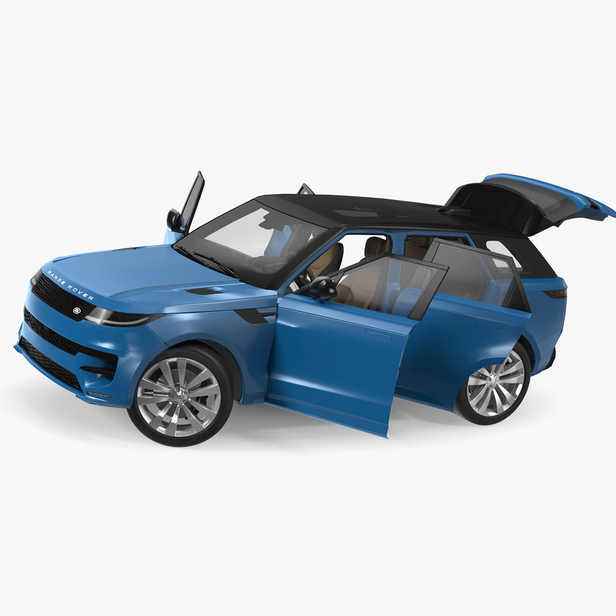Land Rover Range Rover Sport 2023 Blue Rigged for Maya 3D model