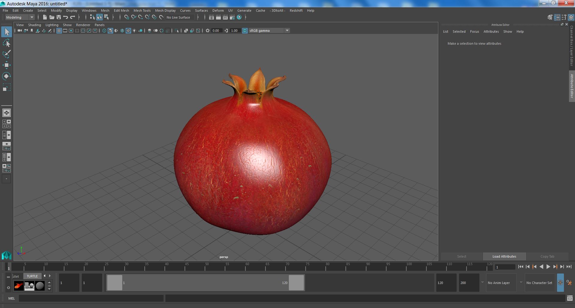 3D Fresh Pomegranate Fruit model