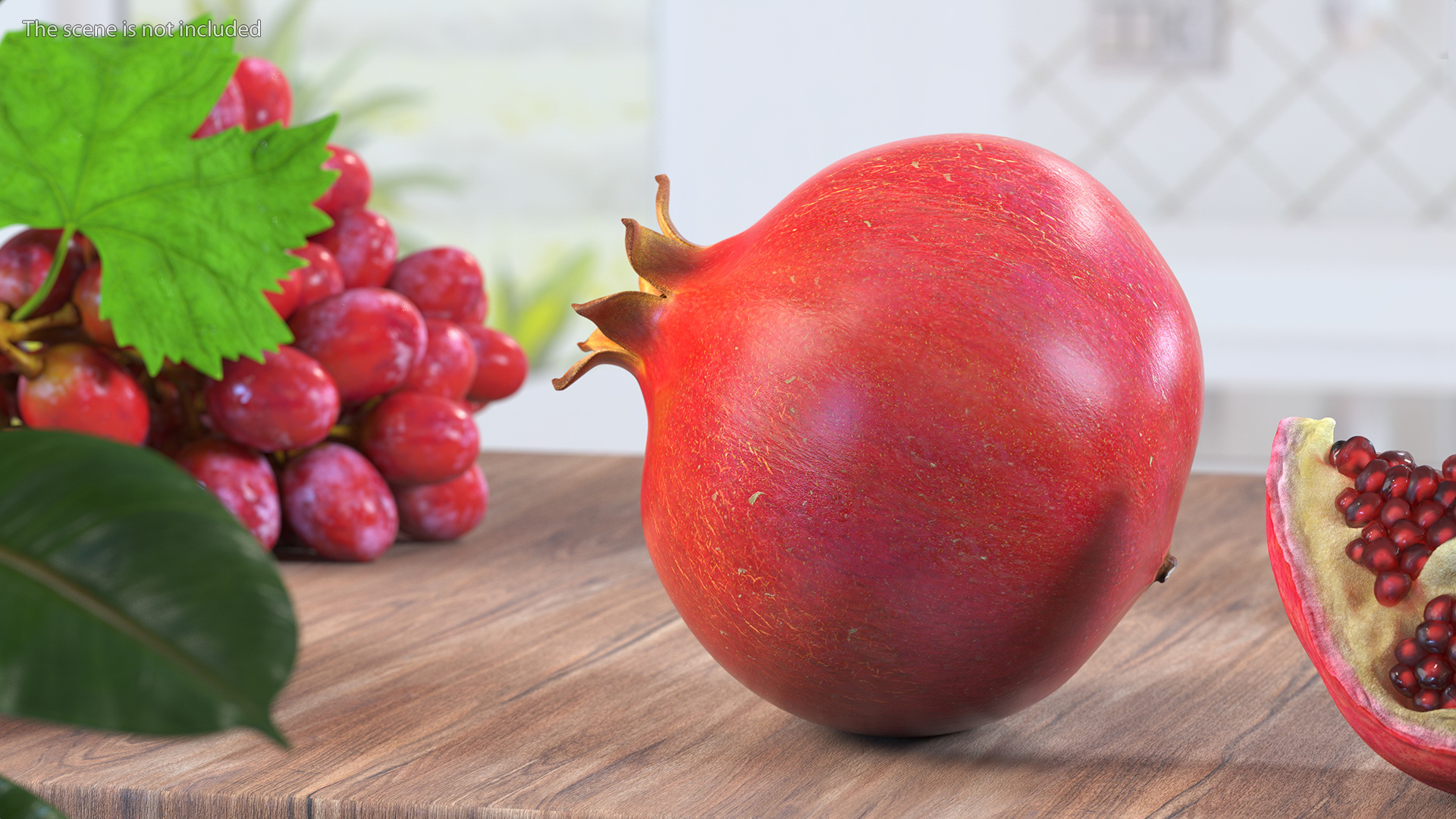 3D Fresh Pomegranate Fruit model