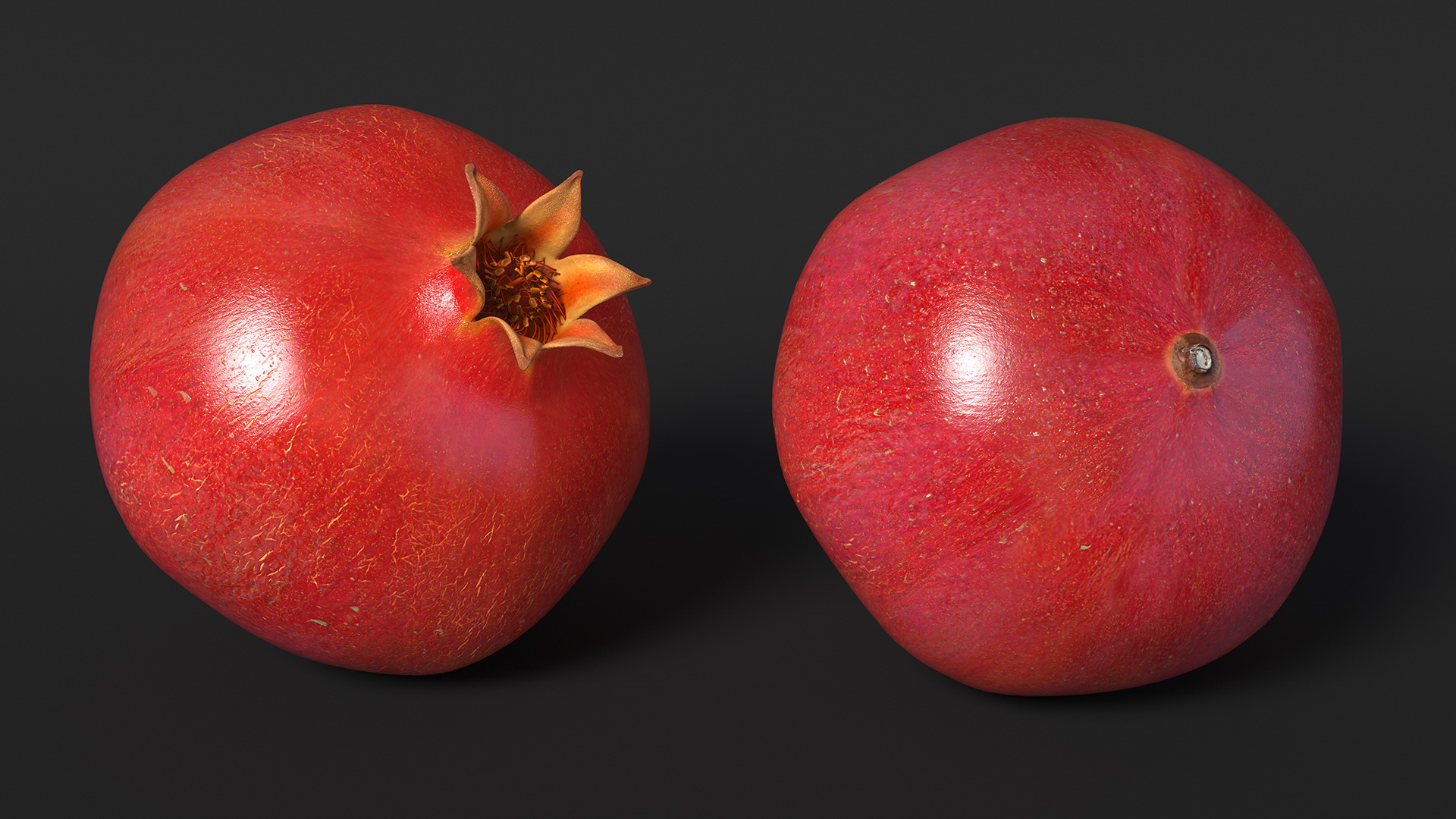 3D Fresh Pomegranate Fruit model