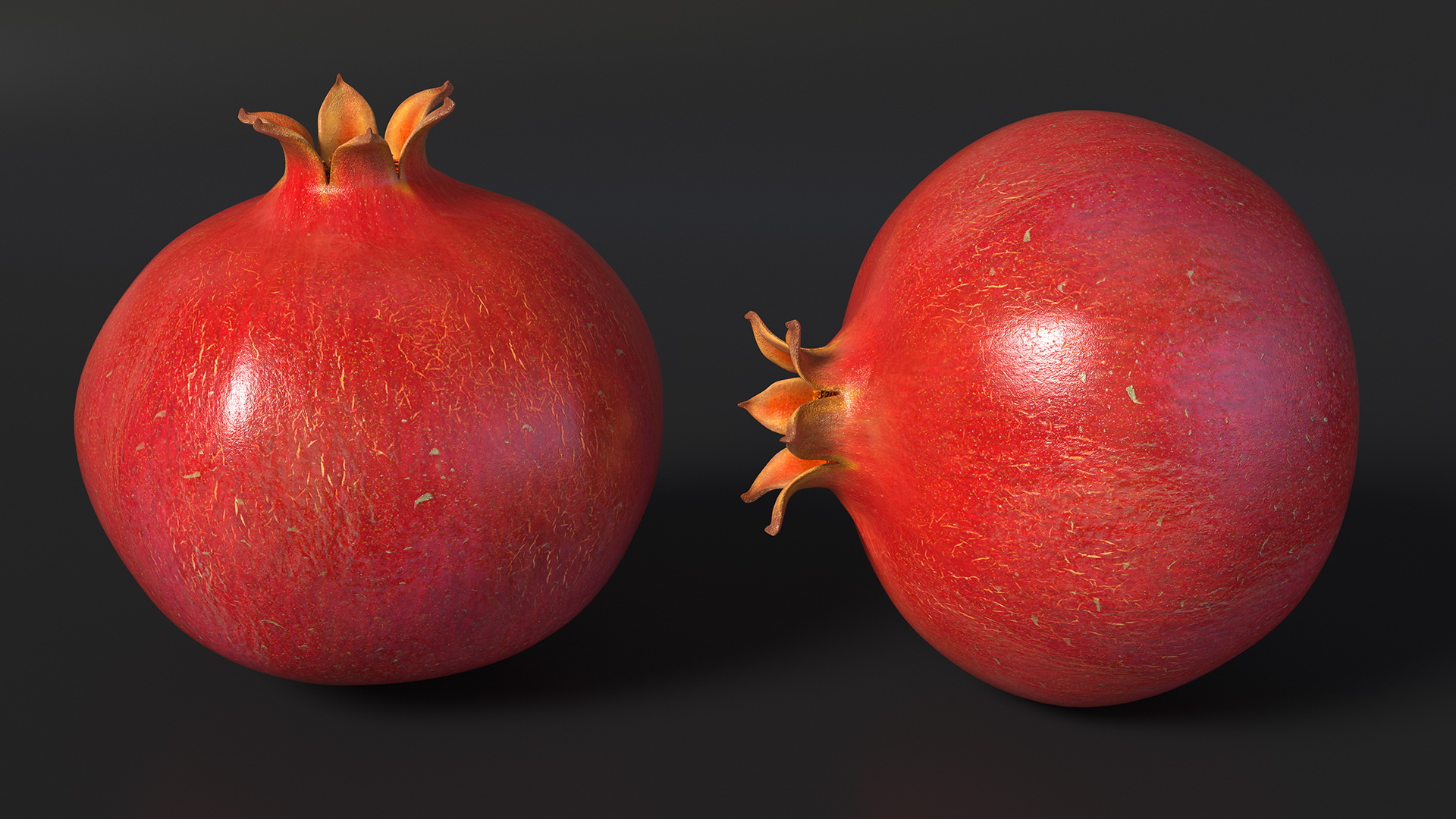 3D Fresh Pomegranate Fruit model