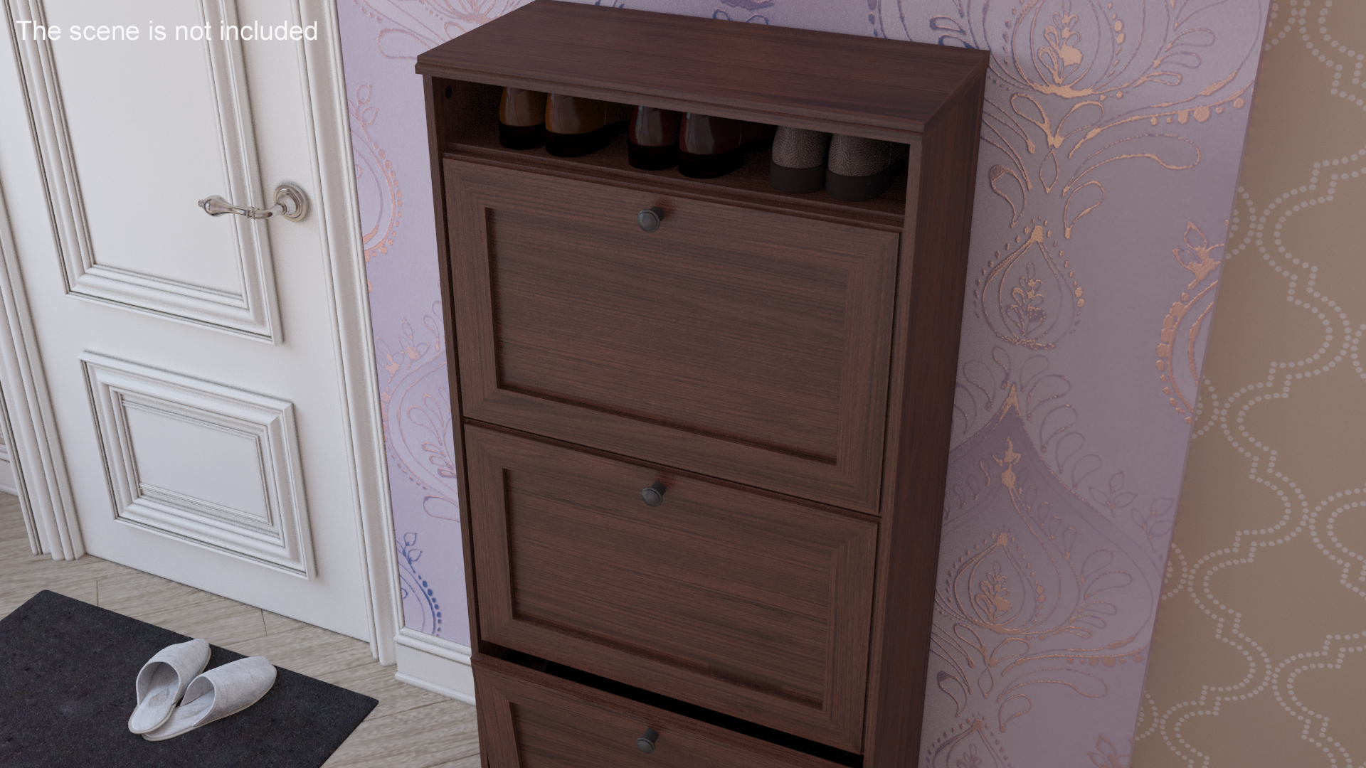 3D Shoe Cabinet Brusali Brown