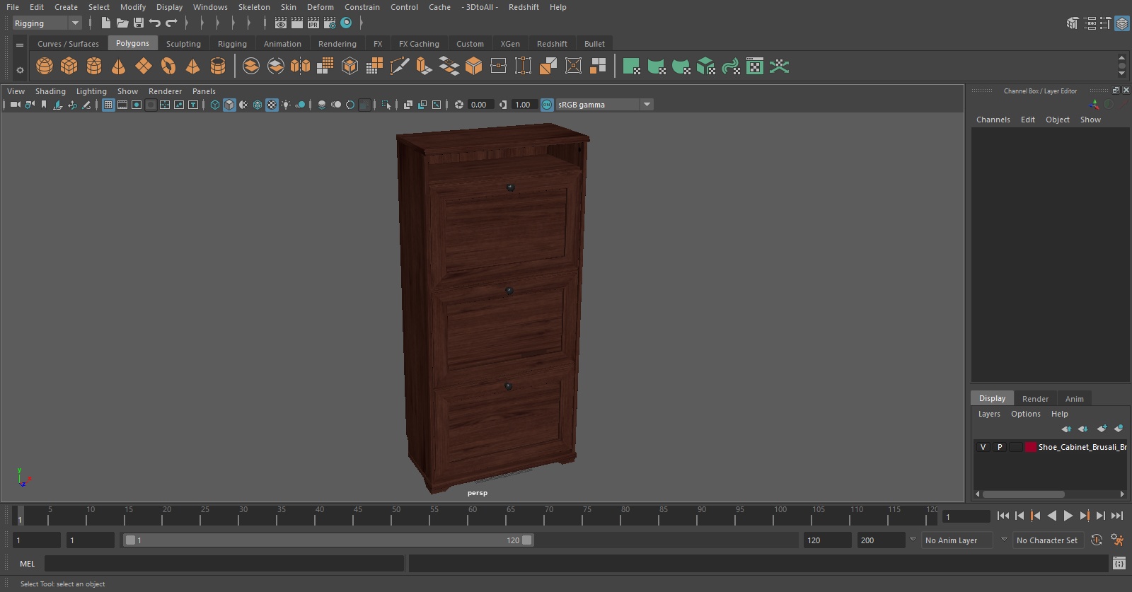 3D Shoe Cabinet Brusali Brown