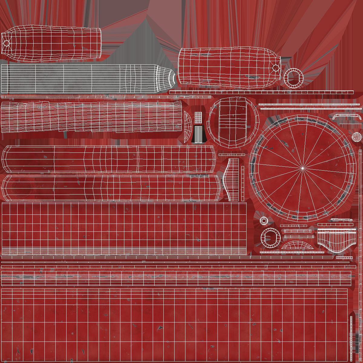 Old Metal Oiler Red 3D model
