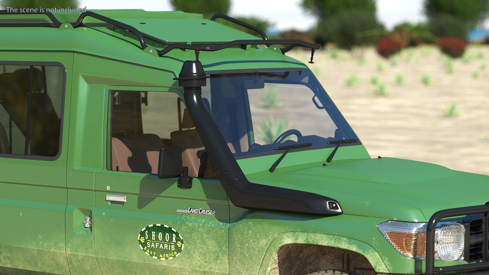 3D Toyota Land Cruiser Safari Green Dirty model