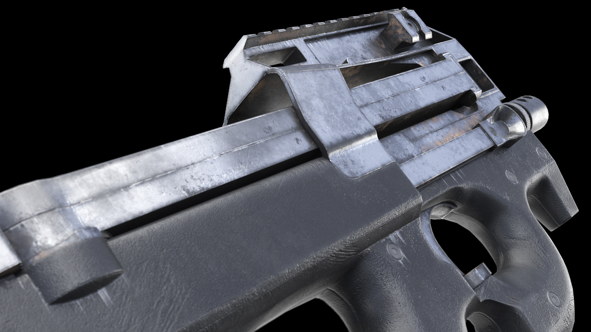 3D Submachine Gun Game Weapon