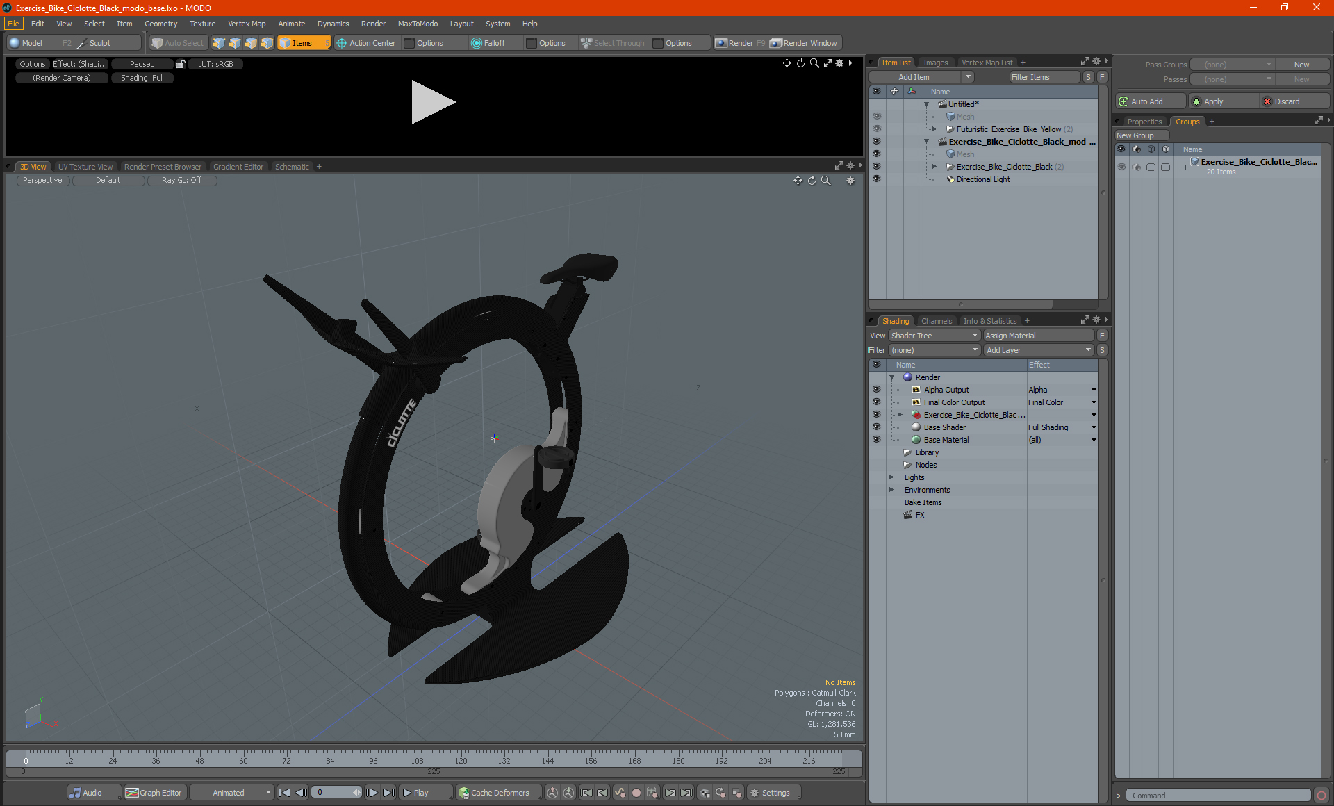 3D Exercise Bike Ciclotte Black model