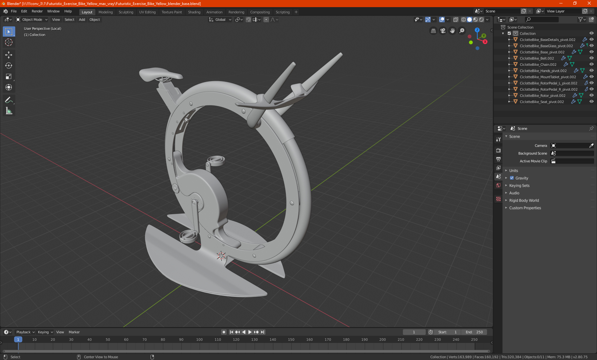 3D Exercise Bike Ciclotte Black model