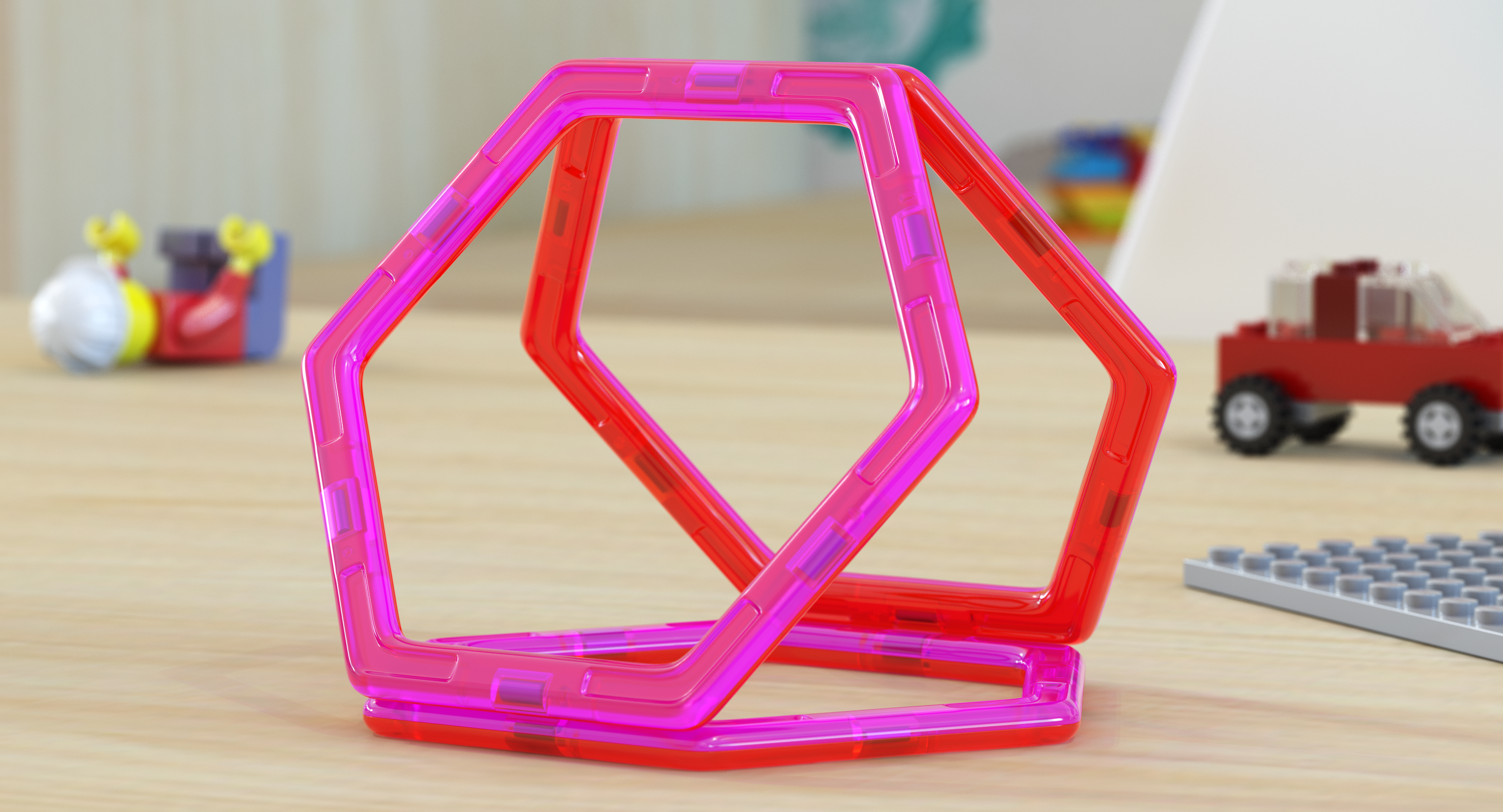 Magnetic Designer Hexagon 3D Model, view 3