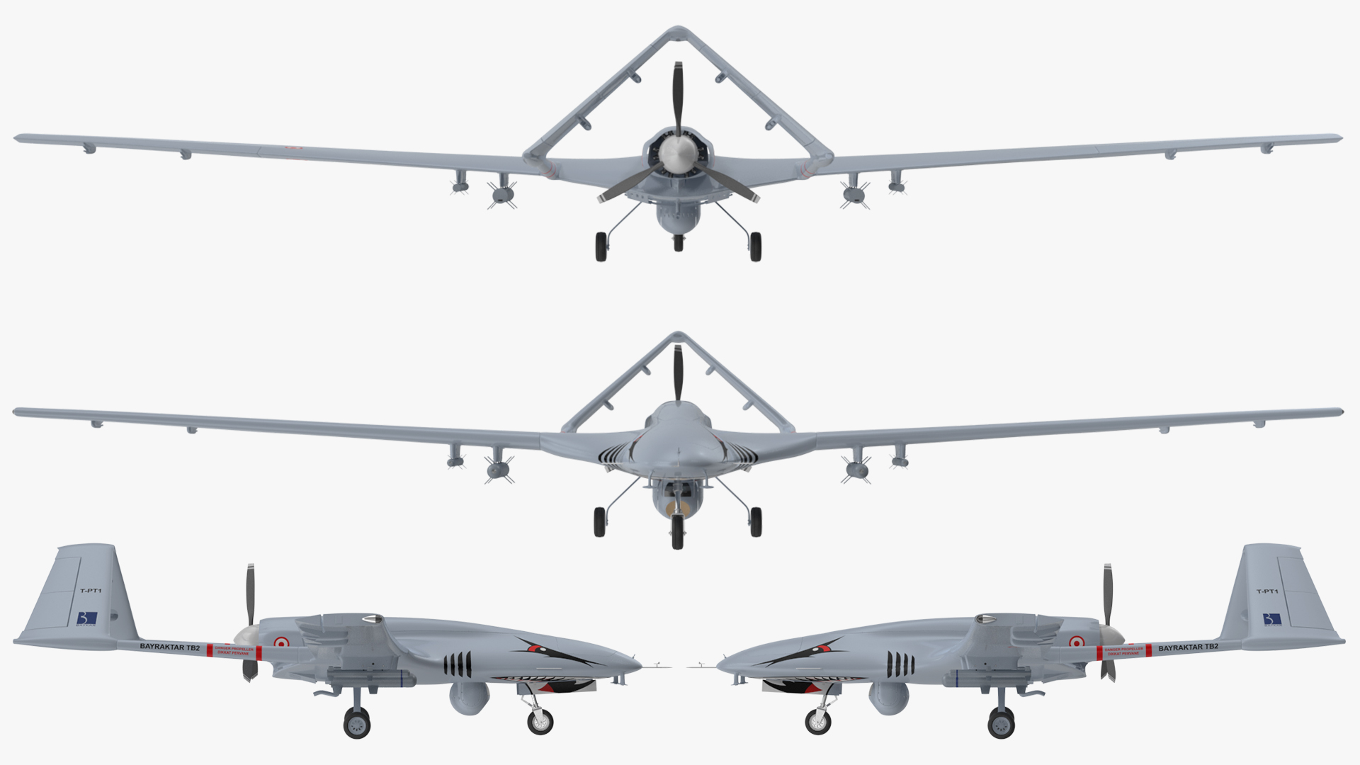 Bayraktar TB2 Unmanned Combat Aerial Vehicle 3D model