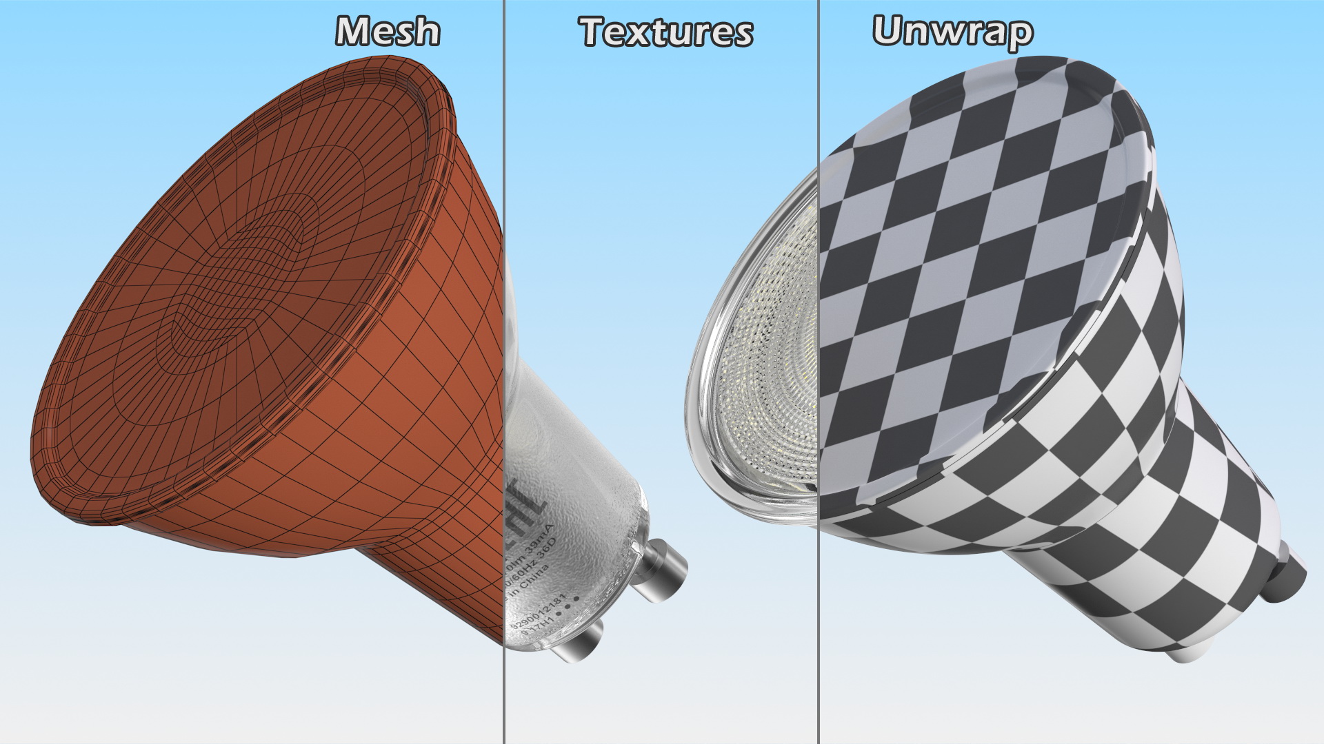 TIR Lens GU10 MR16 LED Bulb 3D