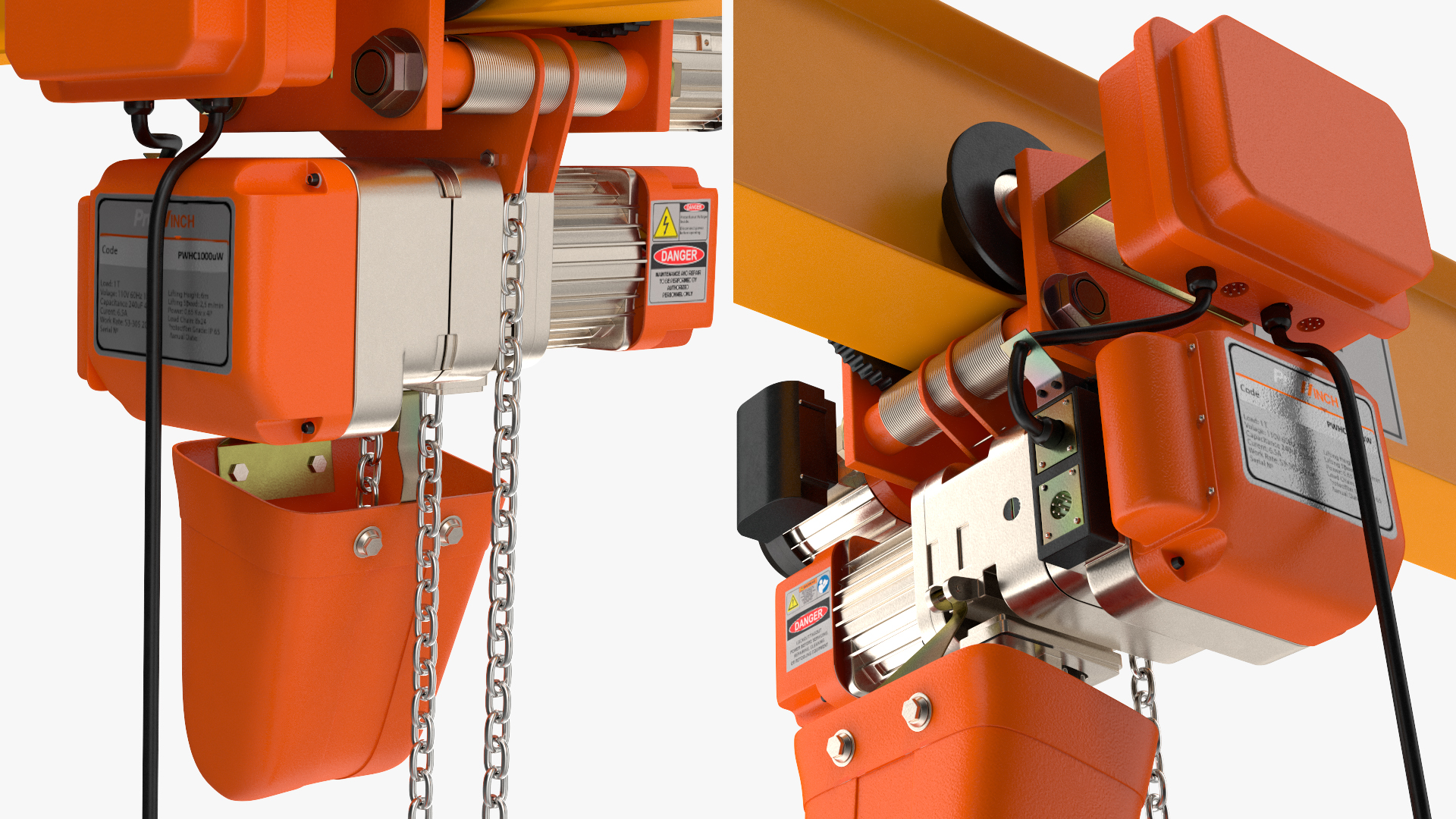 Pro Inch Beam Electric Chain Hoist 1T 3D