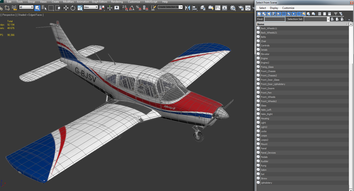 3D Piper PA28 161 Cherokee model