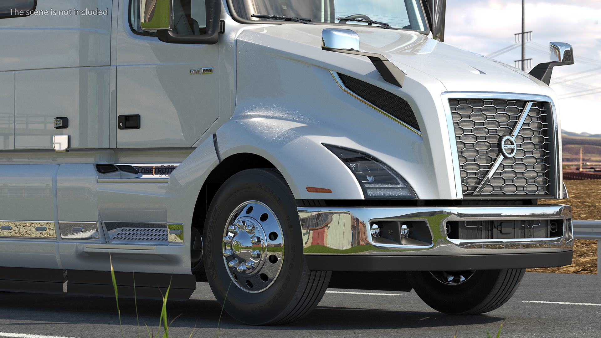 3D model Volvo Truck with Gas Tank Trailer Rigged