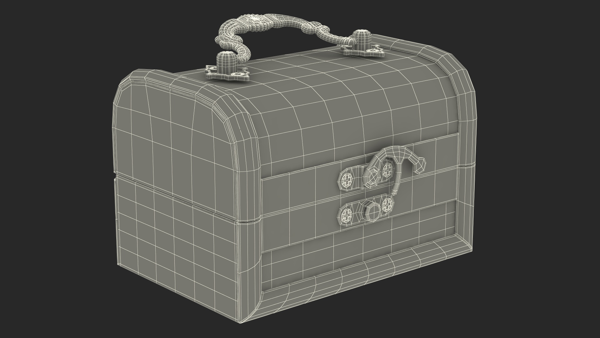 3D Old Open Wooden Chest