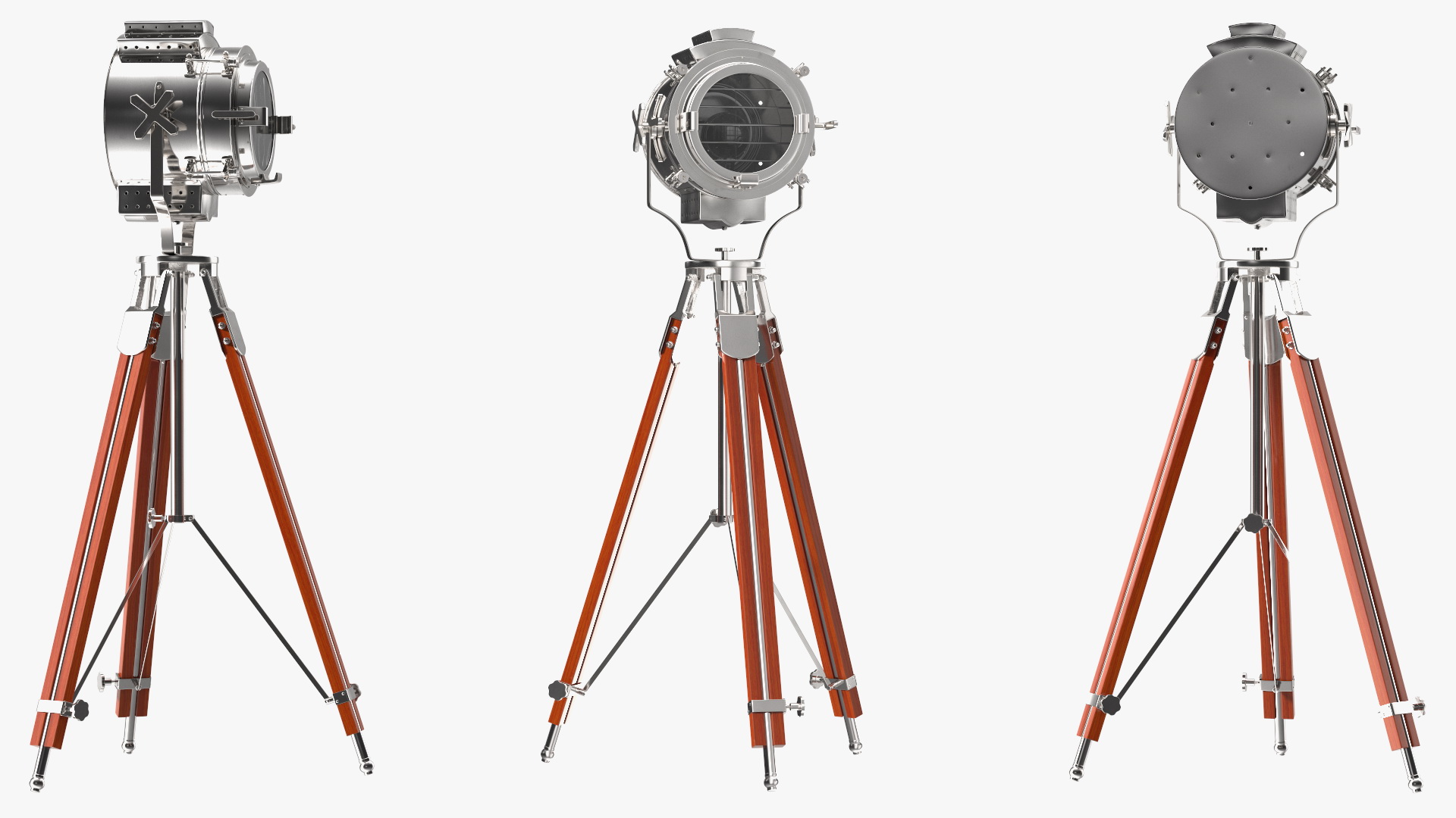 3D Nautical Retro Lamp Wooden Tripod model