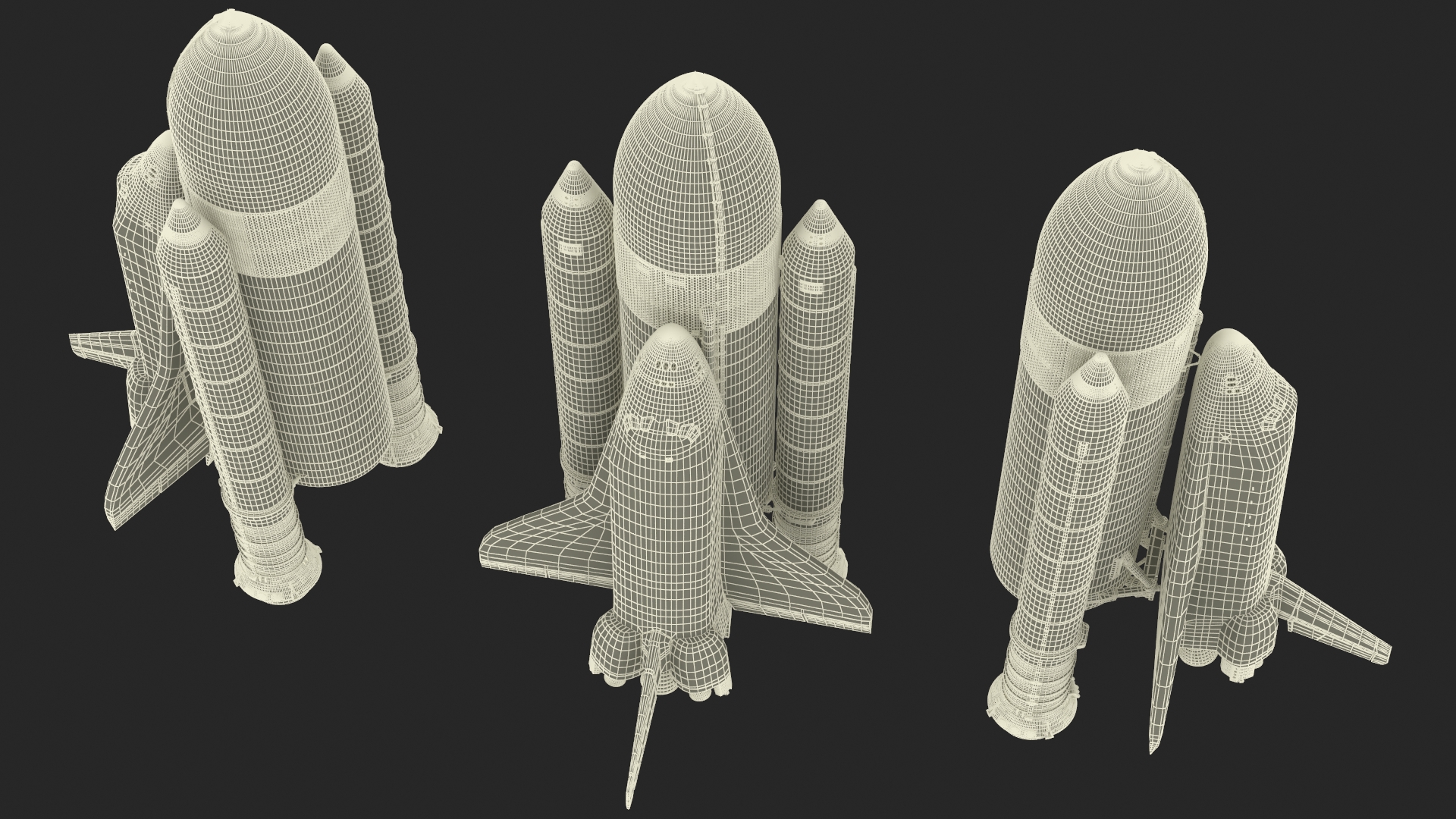 3D Space Shuttle with External Tank and Solid Rocket Boosters model