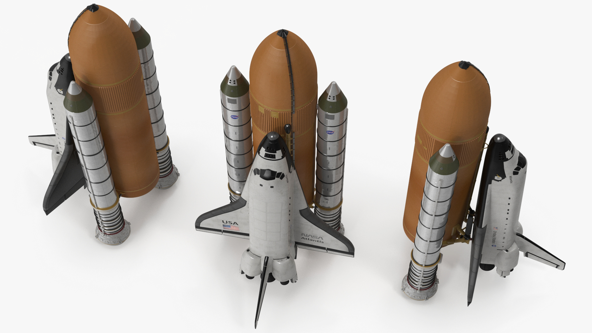 3D Space Shuttle with External Tank and Solid Rocket Boosters model