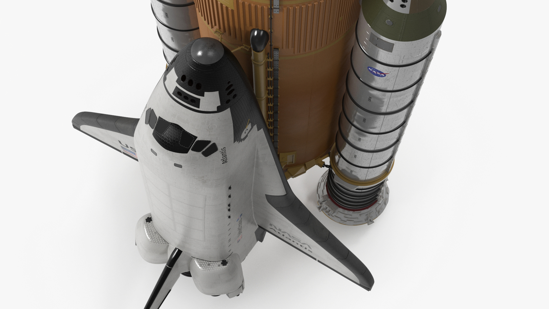3D Space Shuttle with External Tank and Solid Rocket Boosters model