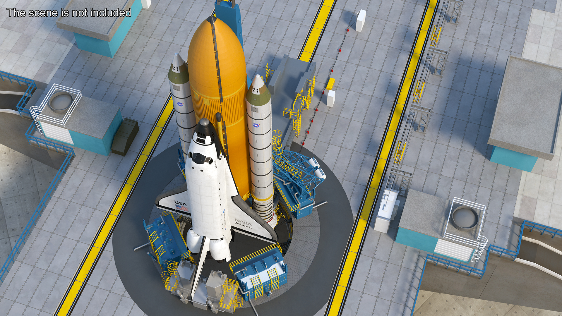 3D Space Shuttle with External Tank and Solid Rocket Boosters model