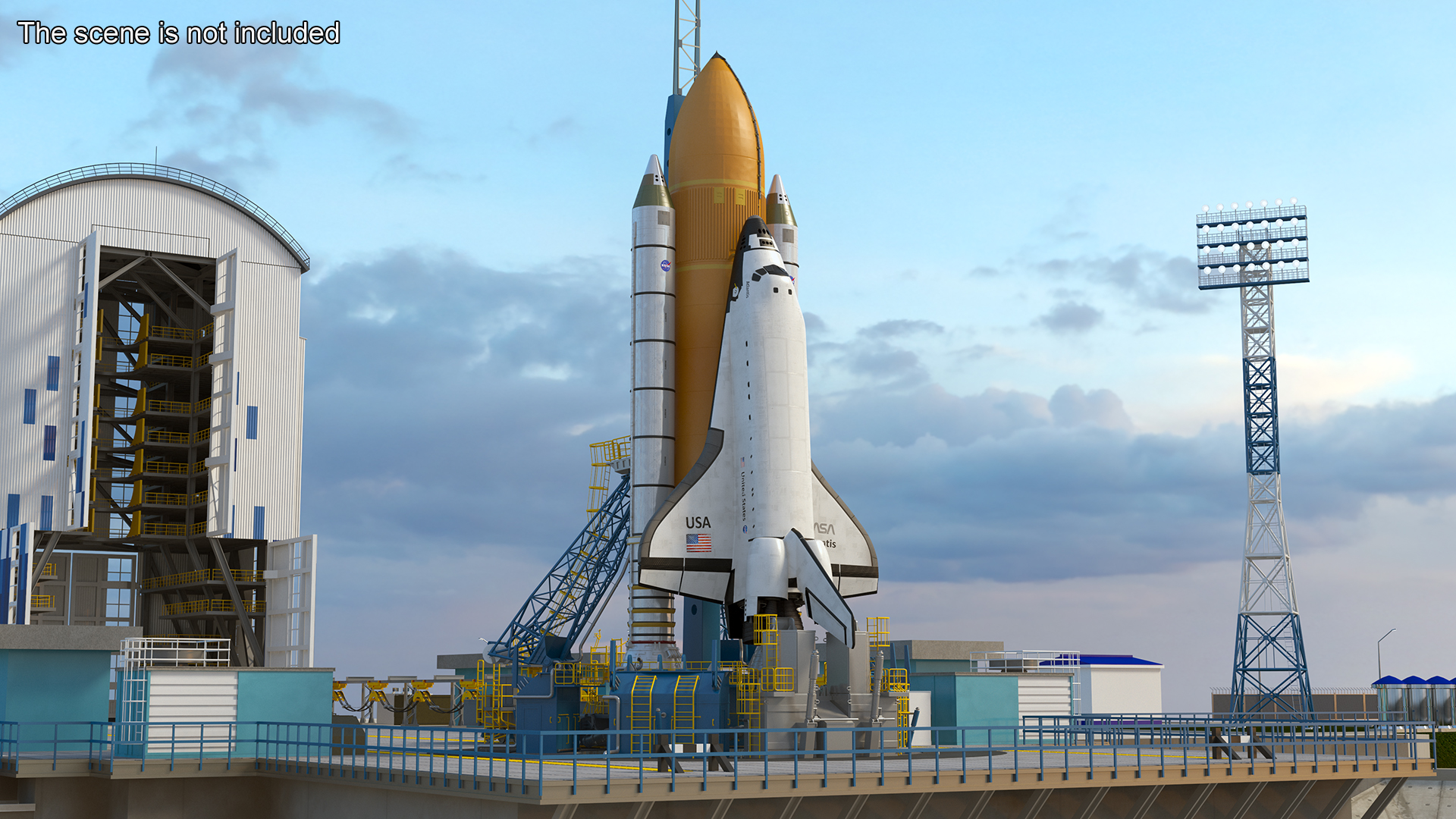 3D Space Shuttle with External Tank and Solid Rocket Boosters model