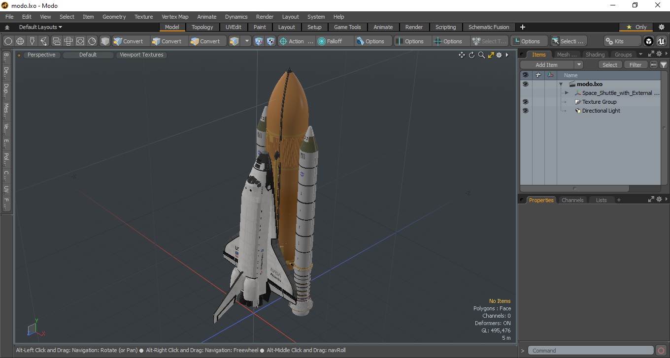 3D Space Shuttle with External Tank and Solid Rocket Boosters model